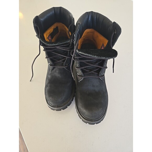 Timberland Premium 6 in Womens Boots Size 6 Black Nubuck Waterproof Insulated - Picture 3 of 6